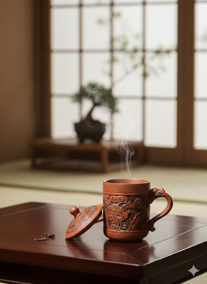 Ceramic Dragon Cup With Lid