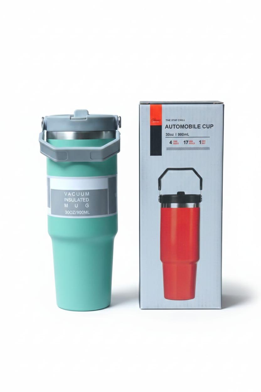 Automobile Cup Flip Straw Flask 900ml