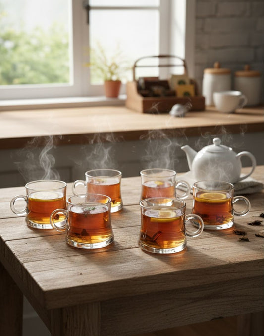 Glass Tea Cup 6 Pcs Set P-229-1A