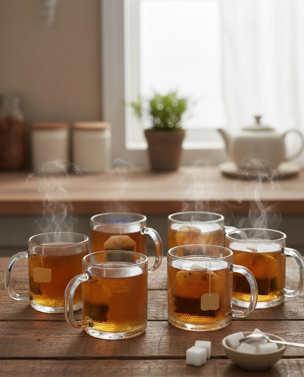 Glass Tea Cup 6 Pcs Set 180ml ZB383
