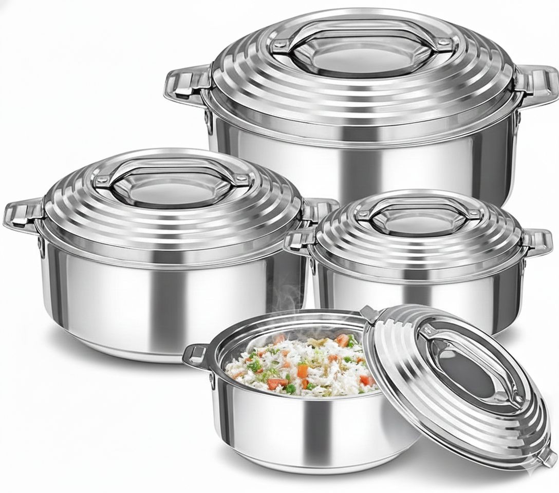 Hot Pot Casserole 4 Pcs Set 2500ml,5000ml,7500ml AND 10000ml
