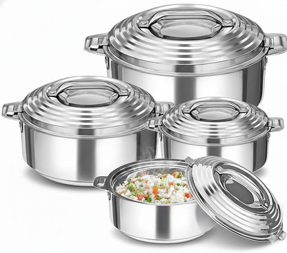 Hot Pot Casserole 4 Pcs Set 2500ml,5000ml,7500ml AND 10000ml