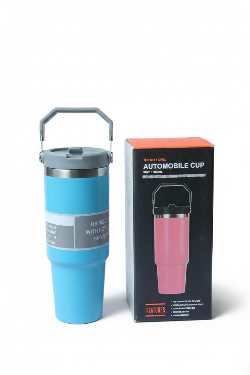Automobile Cup Flip Straw Flask 900ml