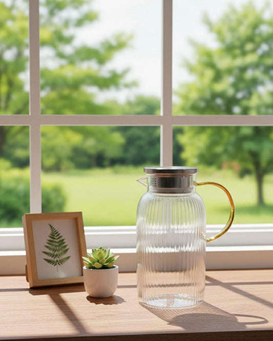 Glass Jug Golden Handel