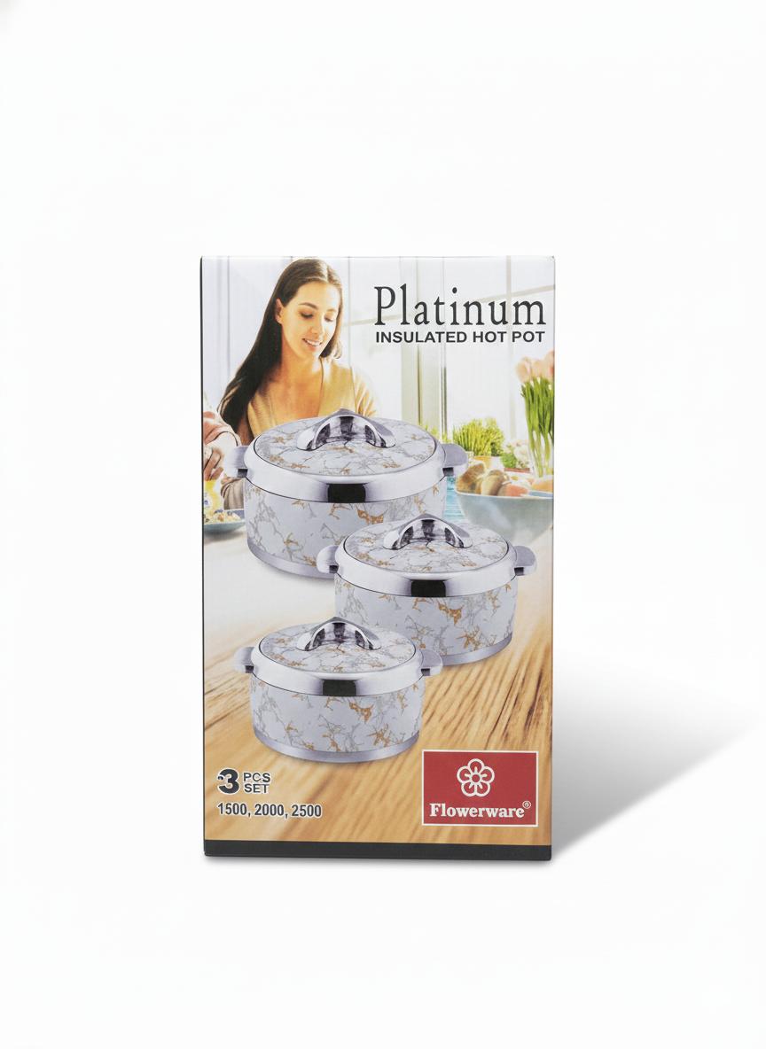 Casserole 3 Pcs Set 1500,2000,2500 Platinum