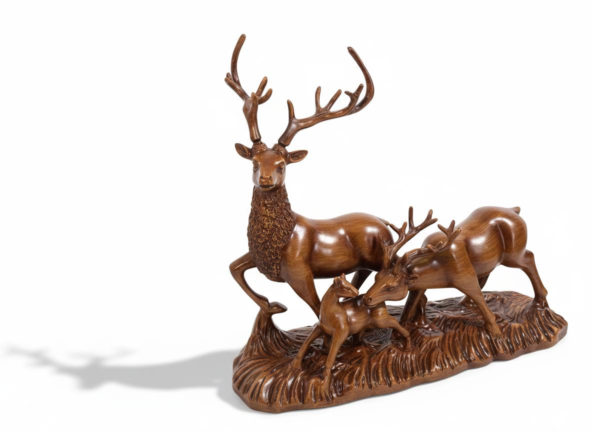 Wooden Deer Family