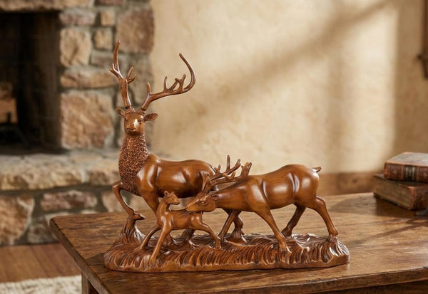 Wooden Deer Family
