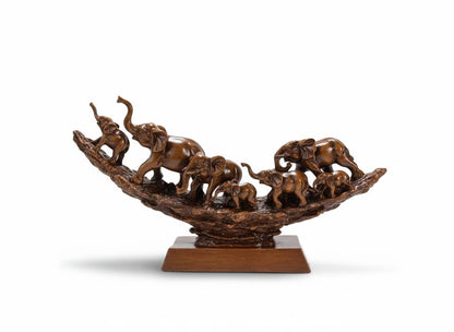 Wooden Elephant Family