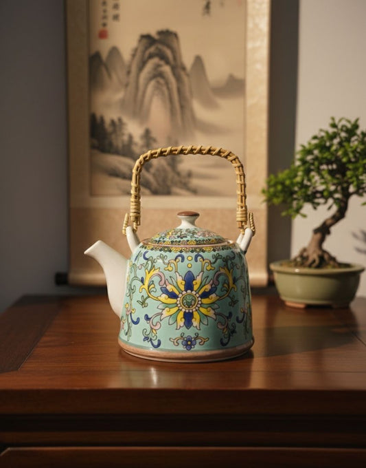 Ceramic Kettle with Bamboo Handle